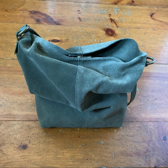 Universal Thread olive green suede bucket  handbag - Picture 3 of 6